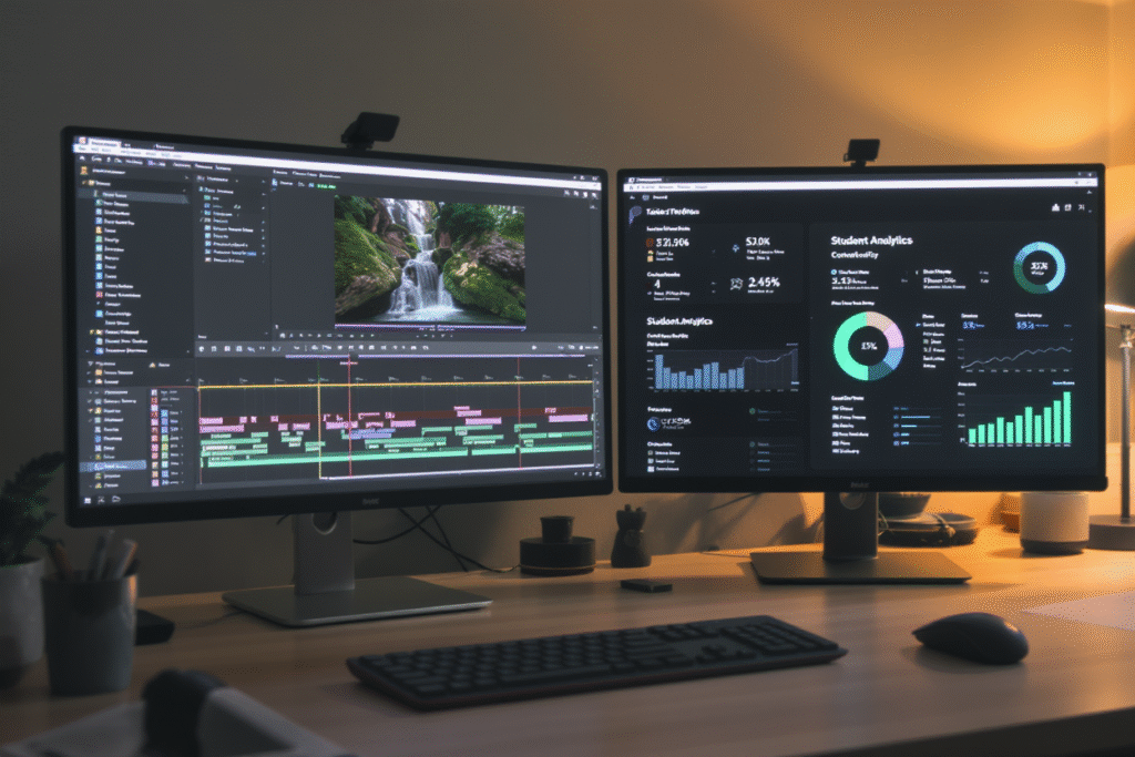 Eğitimde video içerik stratejileri, LMS entegrasyonu ve interaktif video prodüksiyonu süreçleri.